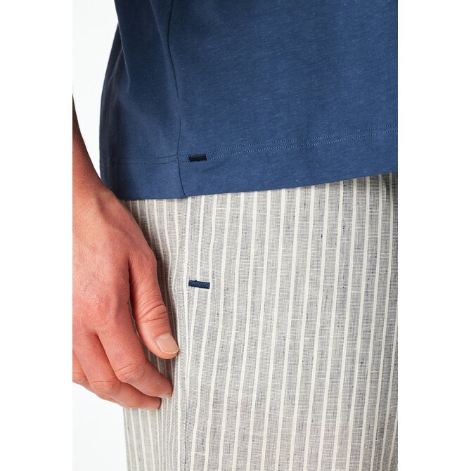 Schiesser Heren Shirt 1/2  atlantic blue  183545 58/3XL