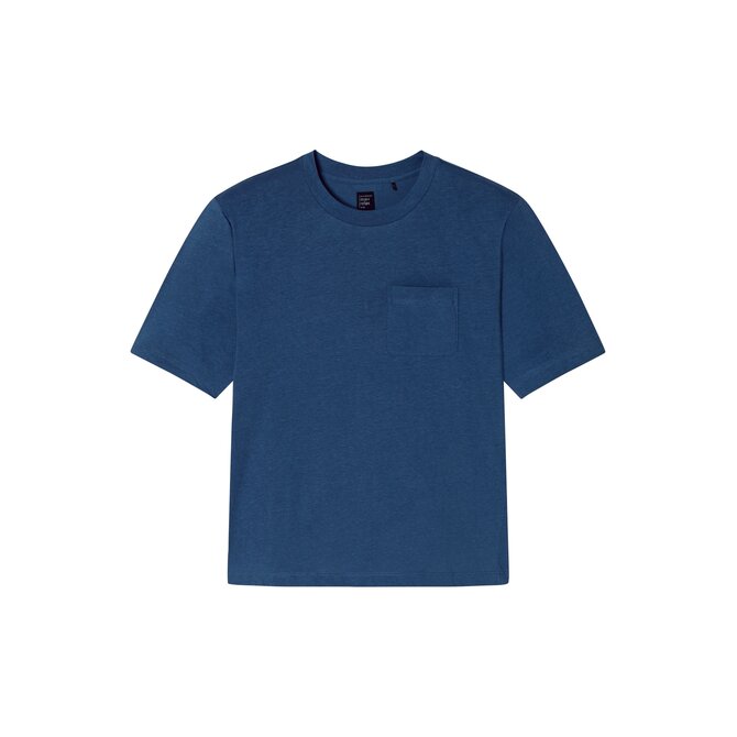 Schiesser Heren Shirt 1/2  atlantic blue  183545 58/3XL