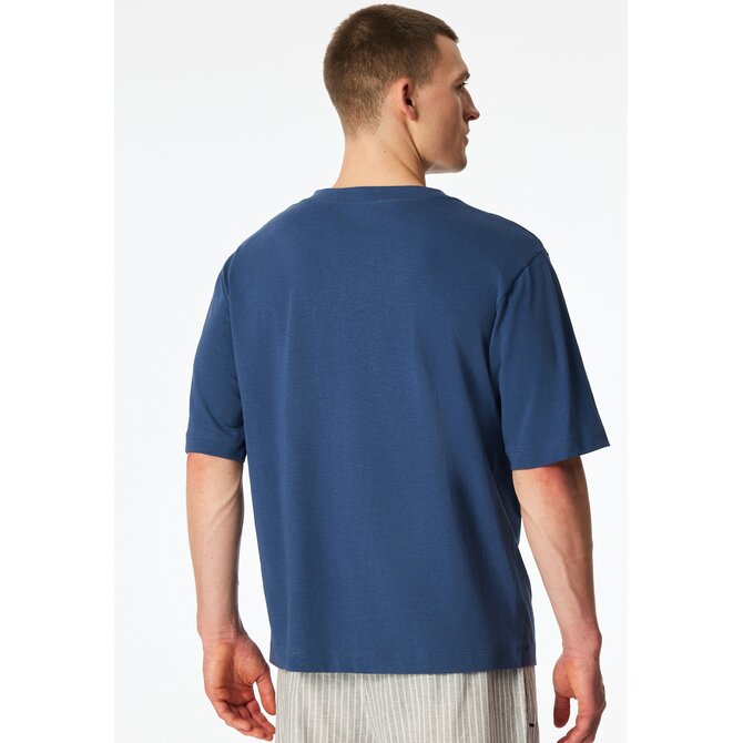 Schiesser Heren Shirt 1/2  atlantic blue  183545 56/XXL