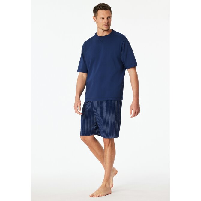 Schiesser Heren Shirt 1/2  navy 183536 52/L