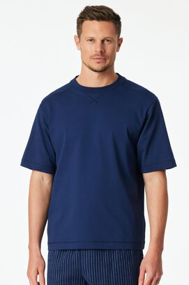 Schiesser Heren Shirt 1/2  navy 183536 50/M