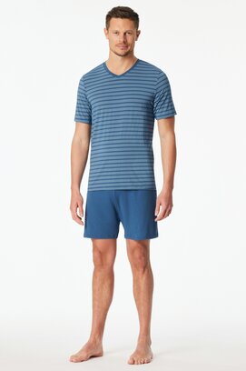 Schiesser Heren Pyjama Short atlantic blue  183117 48/S