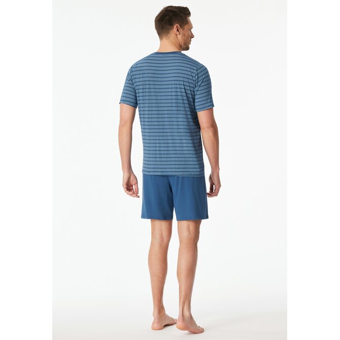 Schiesser Heren Pyjama Short atlantic blue  183117 50/M