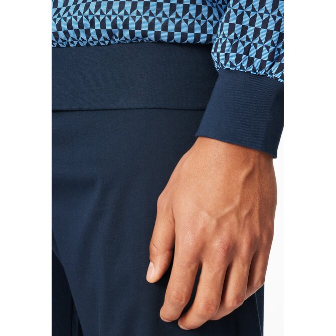 Schiesser Heren Pyjama Long  blue 181162 56/XXL