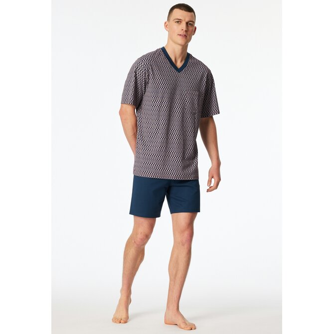 Schiesser Heren Pyjama Short red  181161 56/XXL