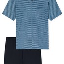 Schiesser Schiesser Heren Pyjama Short blue 181161 58/3XL