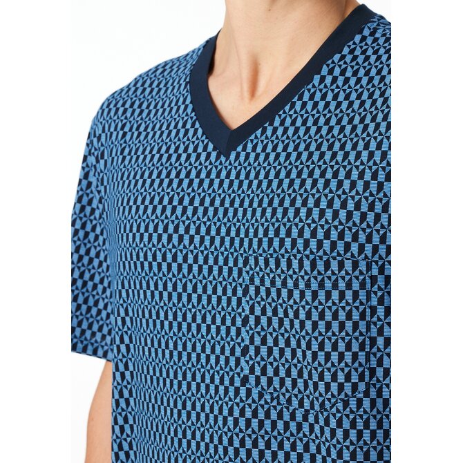 Schiesser Heren Pyjama Short blue 181161 52/L