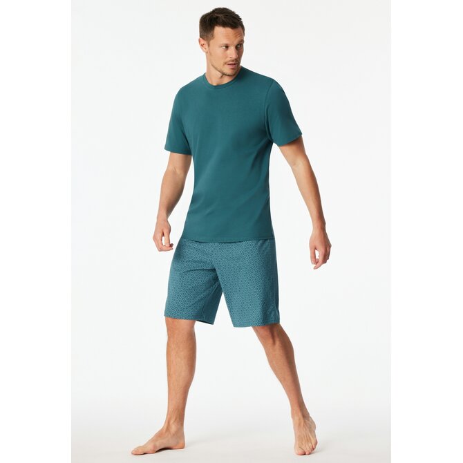 Schiesser Heren Pyjama Short green  181157 56/XXL