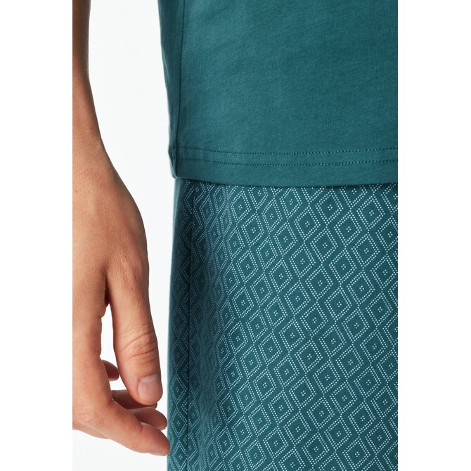 Schiesser Heren Pyjama Short green  181157 50/M