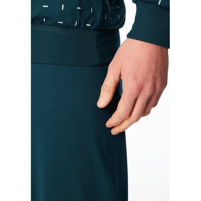 Schiesser Heren Pyjama Long  petrol 181156 50/M