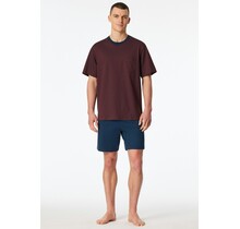 Schiesser Heren Pyjama Short red  181155 56/XXL