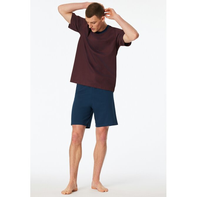 Schiesser Heren Pyjama Short red  181155 54/XL