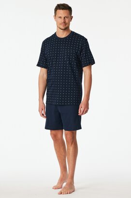 Schiesser Heren Pyjama Short dark blue  181155 52/L