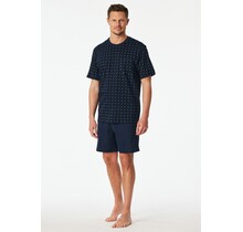 Schiesser Heren Pyjama Short dark blue  181155 58/3XL