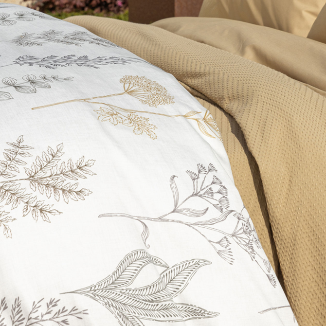 Dommelin dekbedovertrek Erbe Satijn 400TC Ecru-Ecru 240x200/220