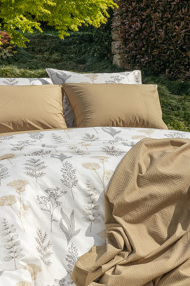 Dommelin dekbedovertrek Erbe Satijn 400TC Ecru-Ecru 140x200/220