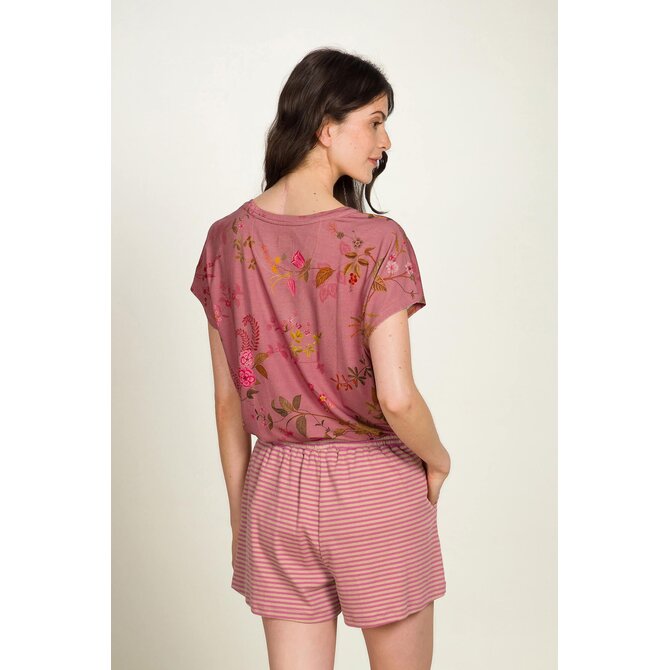 Pip Studio Tatum Short Sleeve Top Bodhi Flower Dpink XL