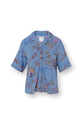 Pip Studio Flora Short Sleeve Top Bodhi Flower Blue M