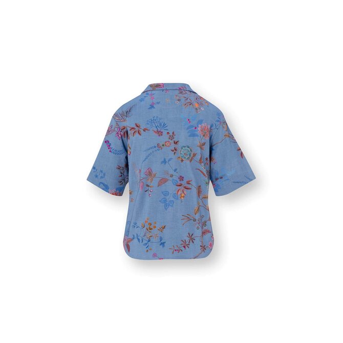 Pip Studio Flora Short Sleeve Top Bodhi Flower Blue M