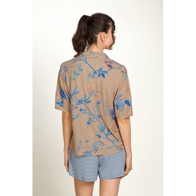 Pip Studio Flora Short Sleeve Top Marigold Blue L