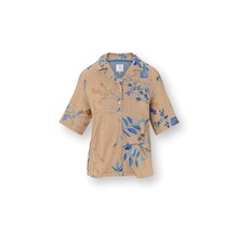 Pip Studio Flora Short Sleeve Top Marigold Blue XL