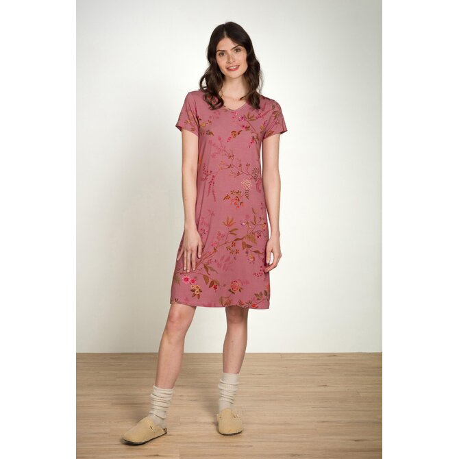 Pip Studio Djoy Short Sleeve Nightdress Bodhi Flower Dpink M