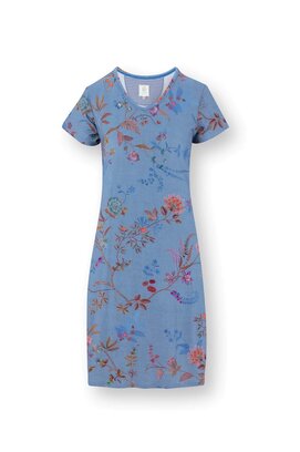 Pip Studio Djoy Short Sleeve Nightdress Bodhi Flower Blue XXL