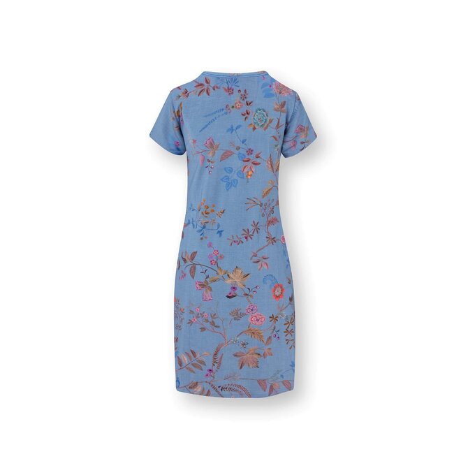 Pip Studio Djoy Short Sleeve Nightdress Bodhi Flower Blue XXL