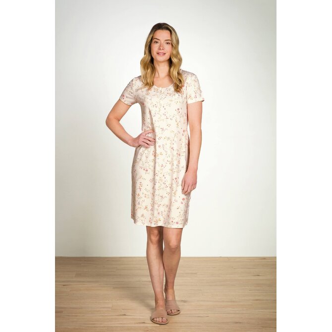 Pip Studio Daisy Short Sleeve Nightdress Little Delhi Owhite M