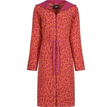 Cawö Home Dames Badjas met Capuchon en Ritssluiting 851 pink M