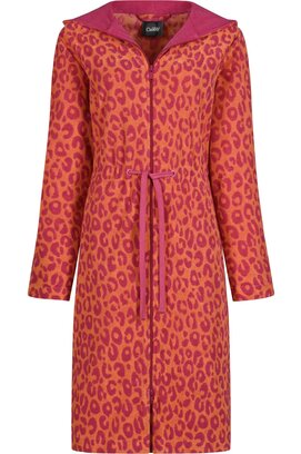 Cawö Home Dames Badjas met Capuchon en Ritssluiting 851 pink L