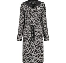 Cawö Home Dames Badjas met Capuchon en Ritssluiting 851 basalt XS