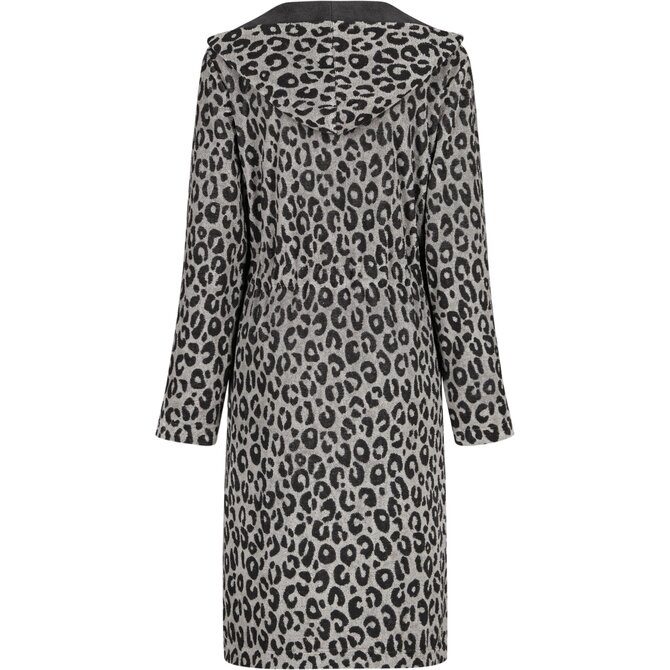 Cawö Home Dames Badjas met Capuchon en Ritssluiting 851 basalt XS