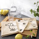 Cawö Cawö Keukendoek We love Dogs 6246 schwarz/beige 50x70