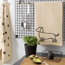 Cawö Cawö Keukendoek We love Dogs 6246 schwarz/beige 50x70