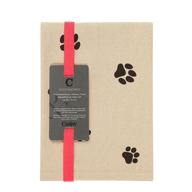 Cawö Keukendoek We love Dogs 6247 schwarz/beige 50x70