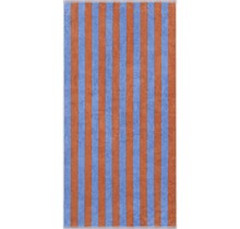 Cawö Bold 6277 blauw/terra Handdoek 50x100