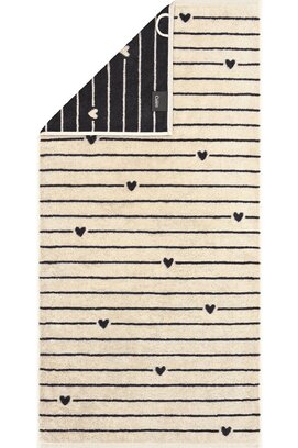 Cawö Heart Beats 6276 basalt Handdoek 50x100