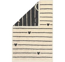 Cawö Heart Beats 6276 basalt Gastendoekje 30x50