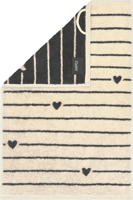 Cawö Heart Beats 6276 basalt Gastendoekje 30x50