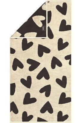 Cawö Heart Beats 6275 basalt Handdoek 50x100