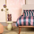 Essenza Esssenza Minte Stripe Dekbedovertrek Woodrose - Dark teal 200x200/220