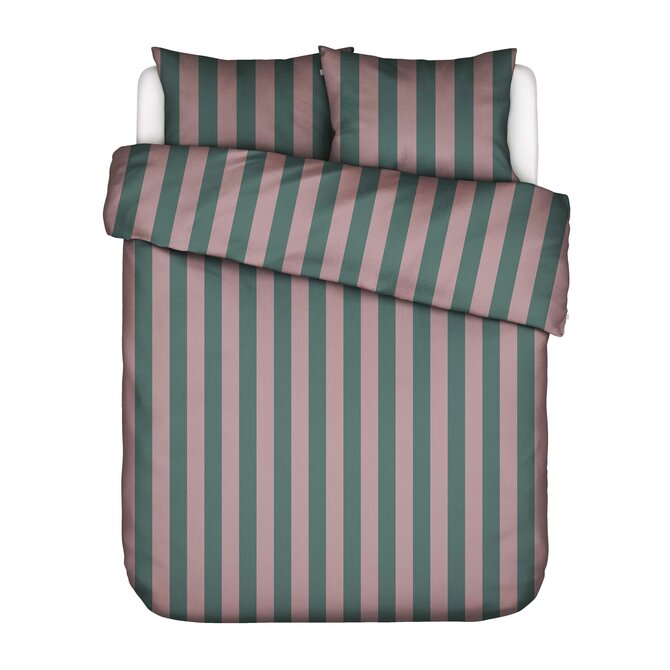 Esssenza Minte Stripe Dekbedovertrek Woodrose - Dark teal 200x200/220
