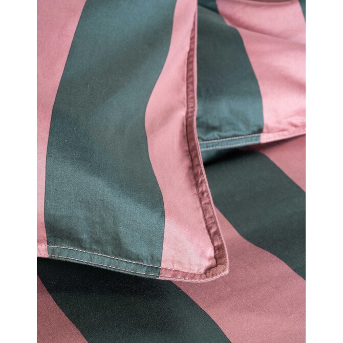 Esssenza Minte Stripe Dekbedovertrek Woodrose - Dark teal 240x200/220