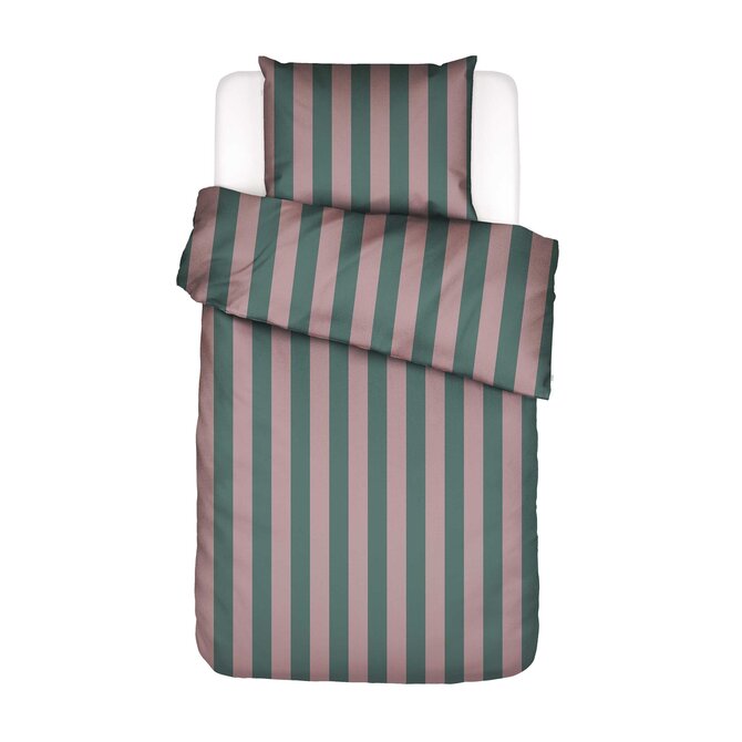 Esssenza Minte Stripe Dekbedovertrek Woodrose - Dark teal 240x200/220