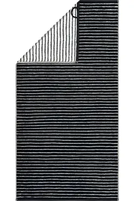 Cawö Black&White 6280 zwart/wit Handdoek 50x100