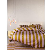 Essenza Minte Stripe Dekbedovertrek Pale Purple - Olive 240x200/220