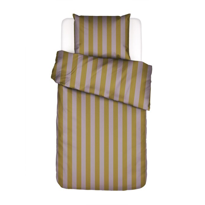 Essenza Minte Stripe Dekbedovertrek Pale Purple - Olive 140x200/220