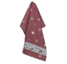 Bunzlau Castle Forest Animals theedoek 65x65 Burgundy