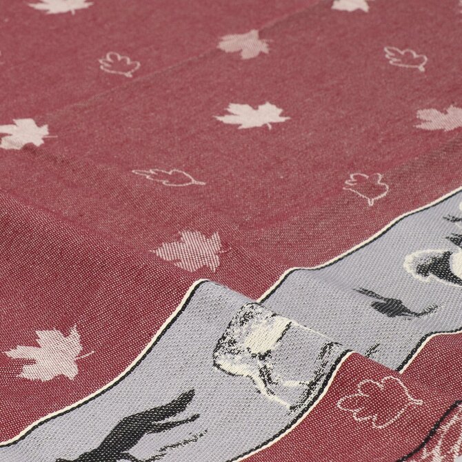 Bunzlau Castle Forest Animals theedoek 65x65 Burgundy